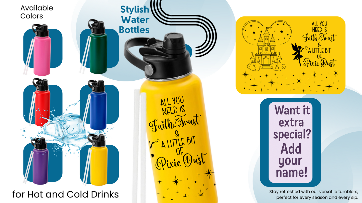 32oz Kids Water Bottle | Princess & Castle