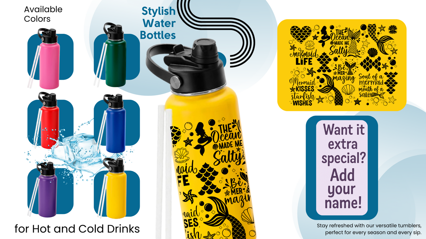 32oz Kids Water Bottle | Mermaid