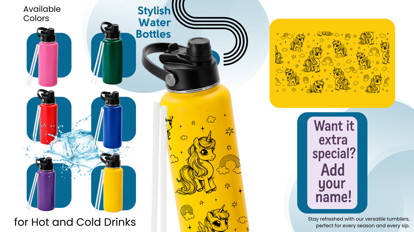 32oz Kids Water Bottle | Unicorn