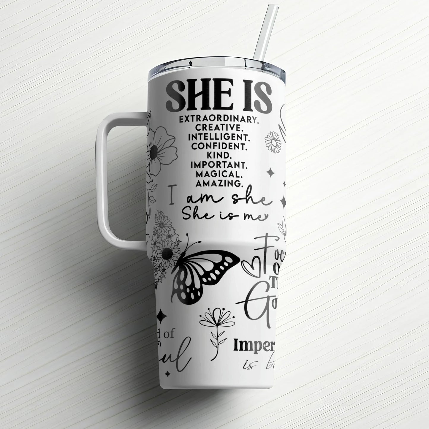 She Is Extraordinary Custom Laser Engraved |Stanley Tumbler