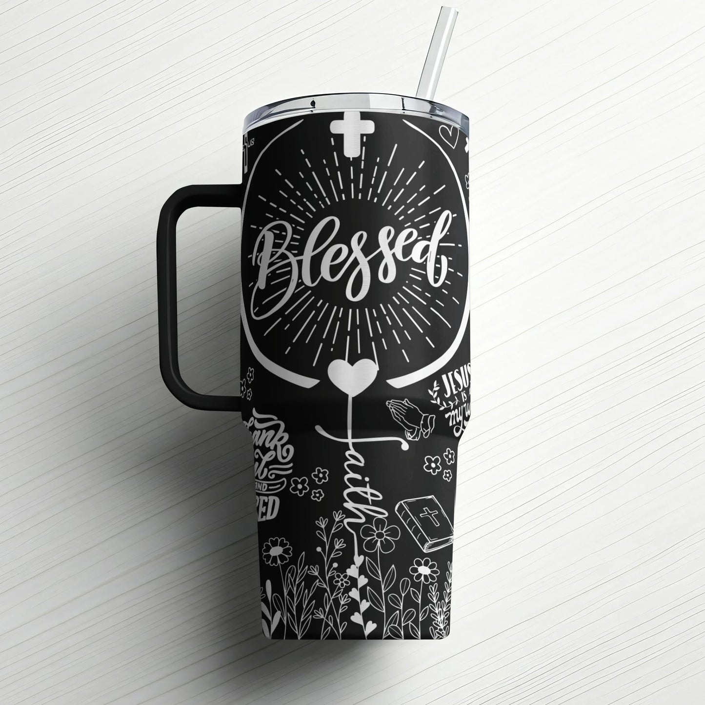 Blessed, Faith-Inspired Custom Laser Engraved |Stanley Tumbler