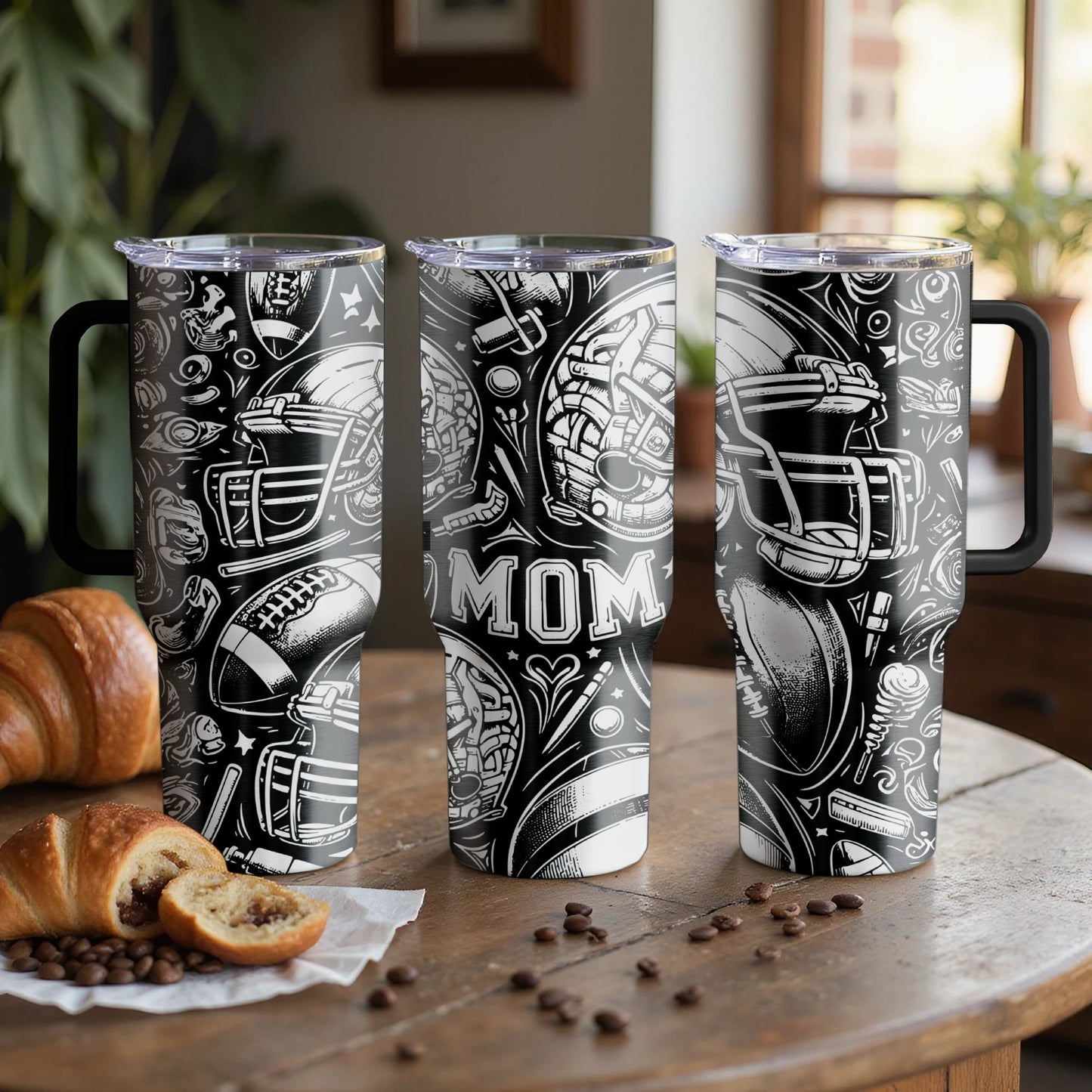 Football Mom Custom Laser Engraved |Stanley Tumbler