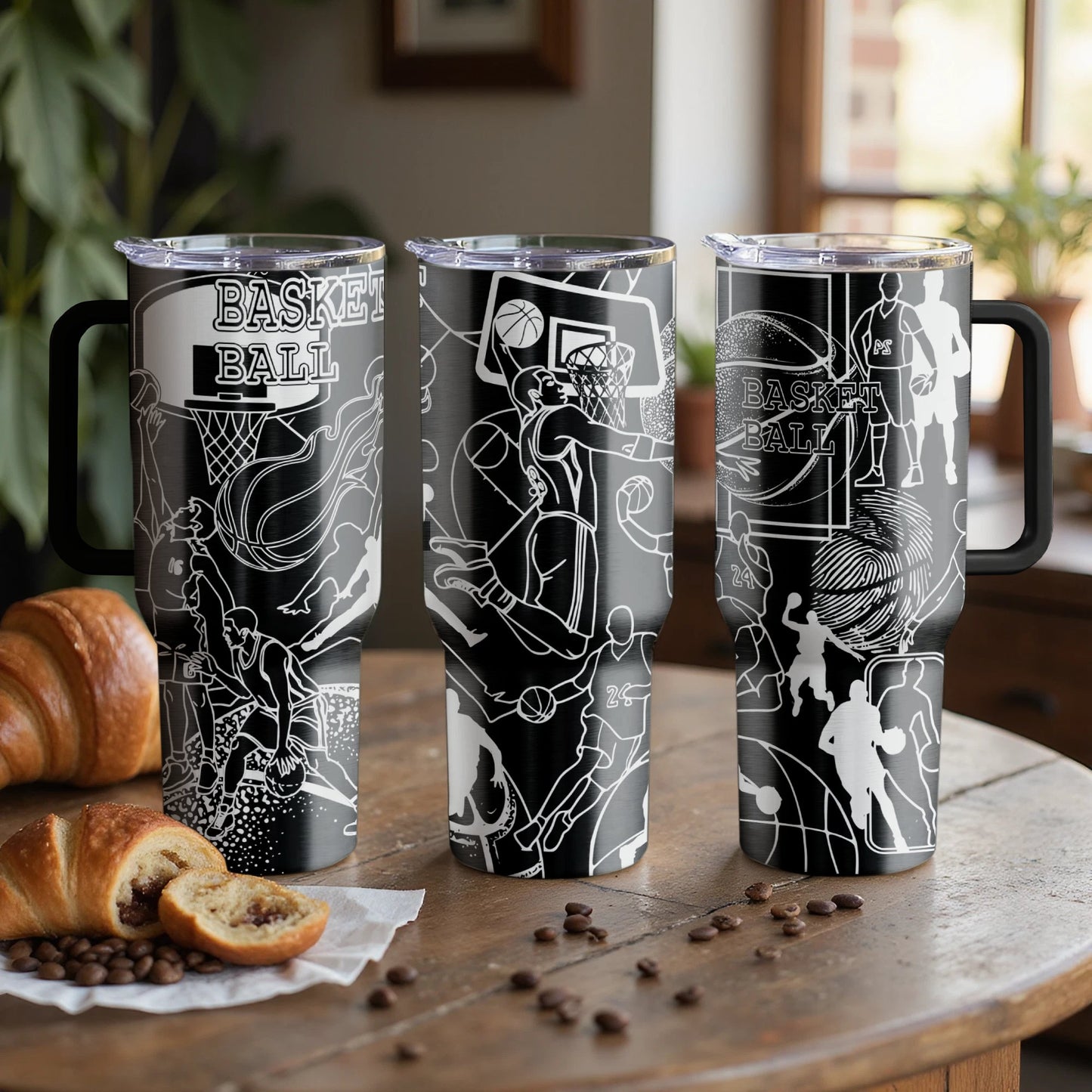Basketball Custom Laser Engraved |Stanley Tumbler