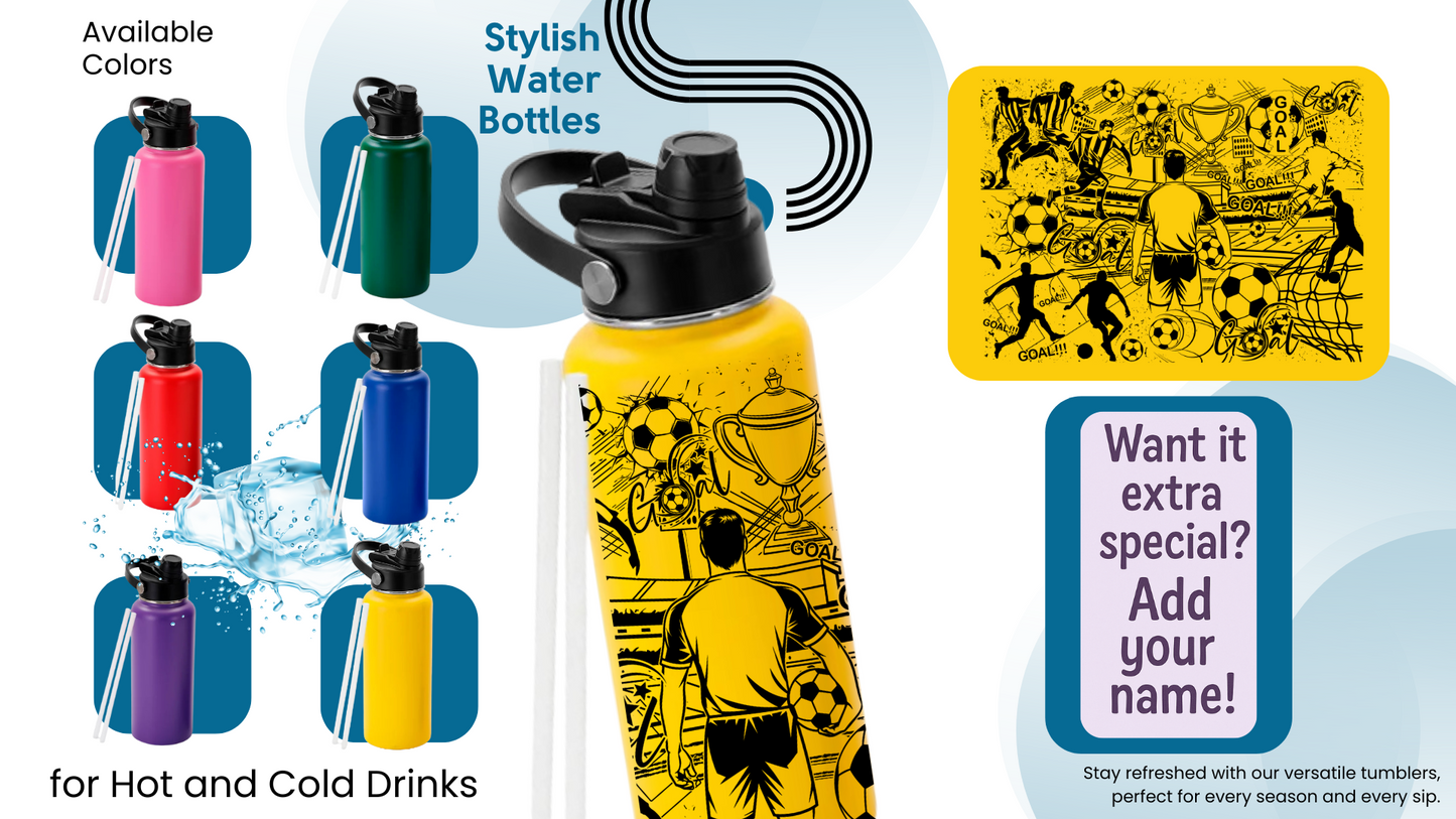 32oz Kids Water Bottle | Soccer
