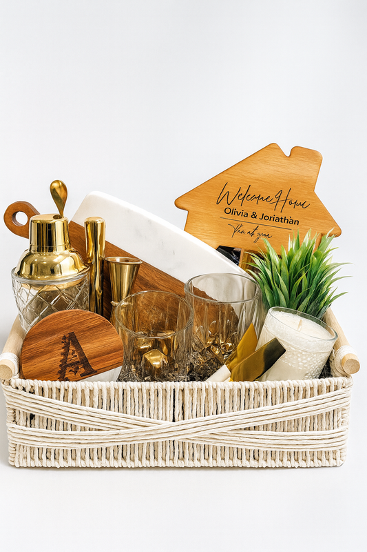 Luxury Cocktail Gift Basket – Golden Hour Entertainer (Perfect for Closing Gifts) | Kintoir