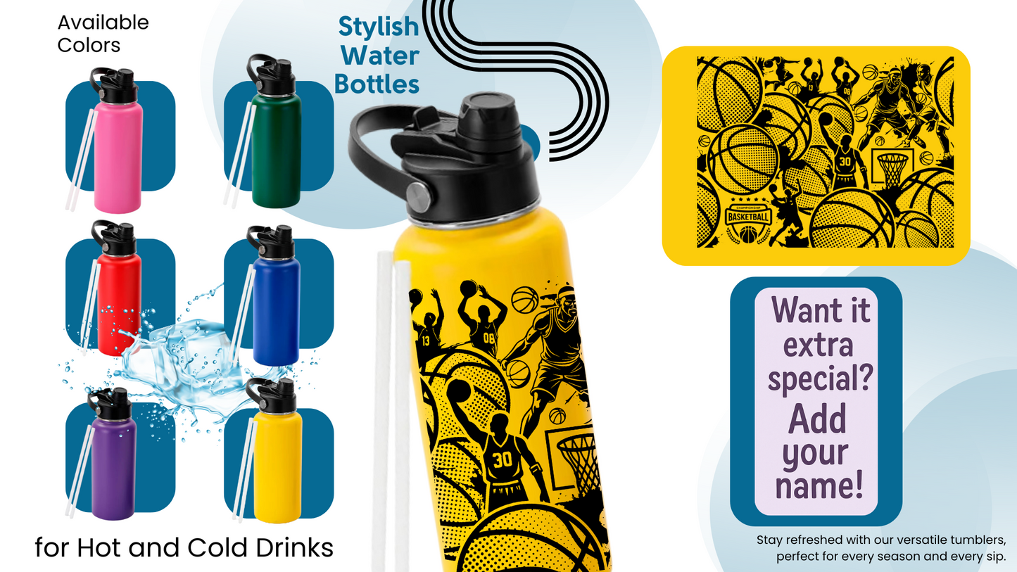 32oz Kids Water Bottle |  Basketball Slam Dunk