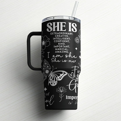 She Is Extraordinary|Custom Laser Engraved Tumbler