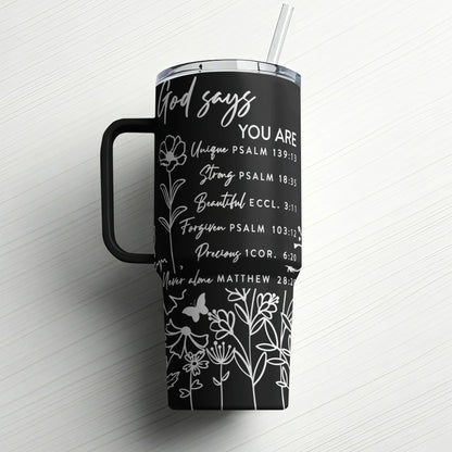 God Says You Are |Custom Laser Engraved Tumbler