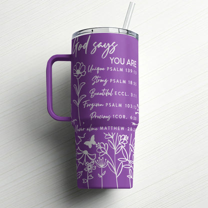 God Says You Are |Custom Laser Engraved Tumbler