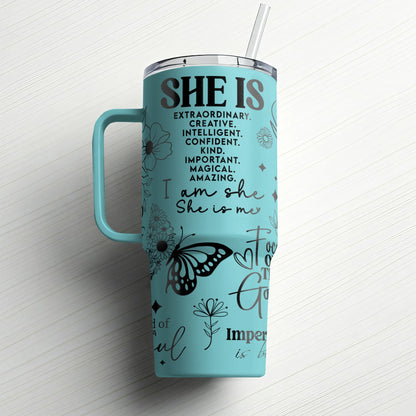 She Is Extraordinary|Custom Laser Engraved Tumbler