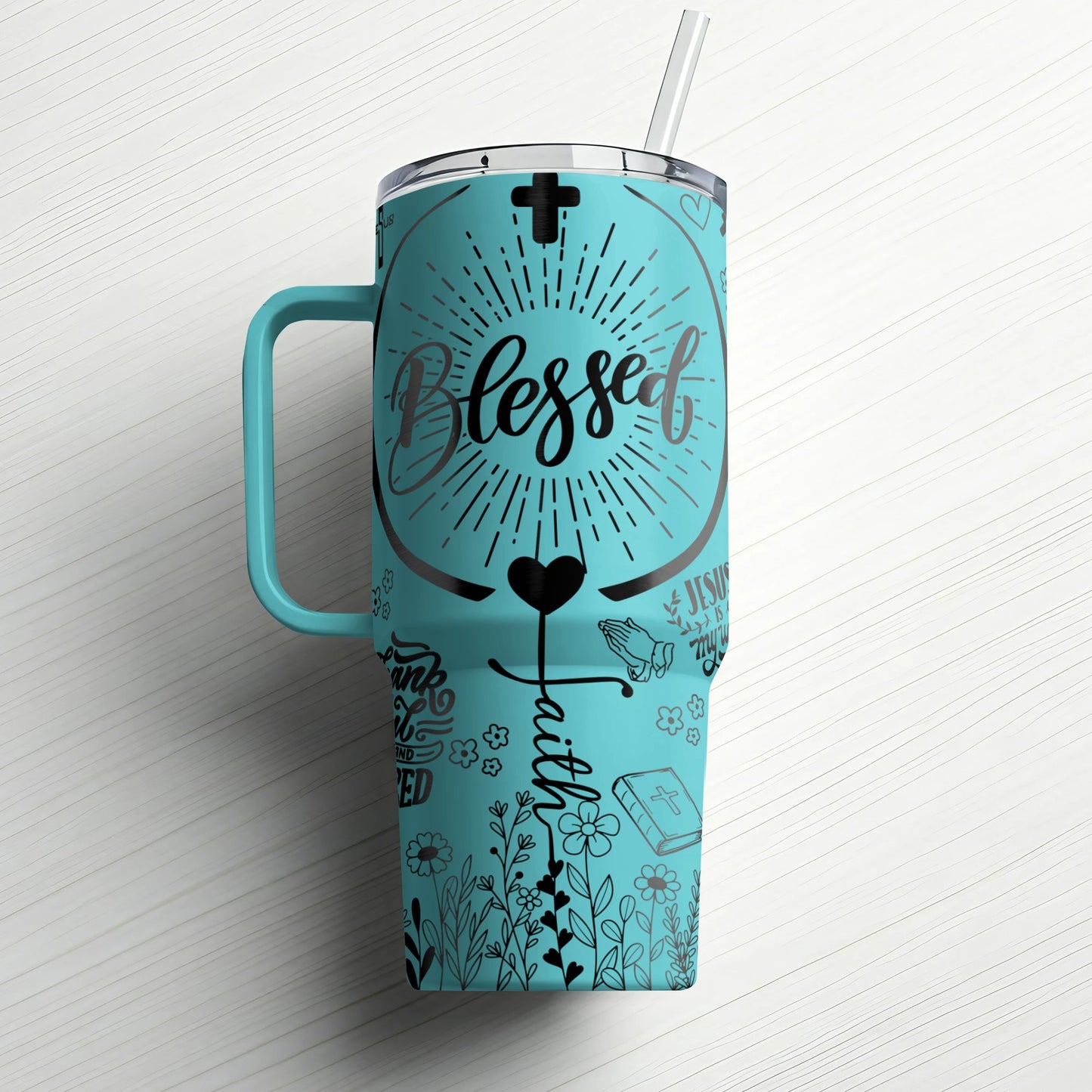 Blessed, Faith-Inspired Custom Laser Engraved |Stanley Tumbler