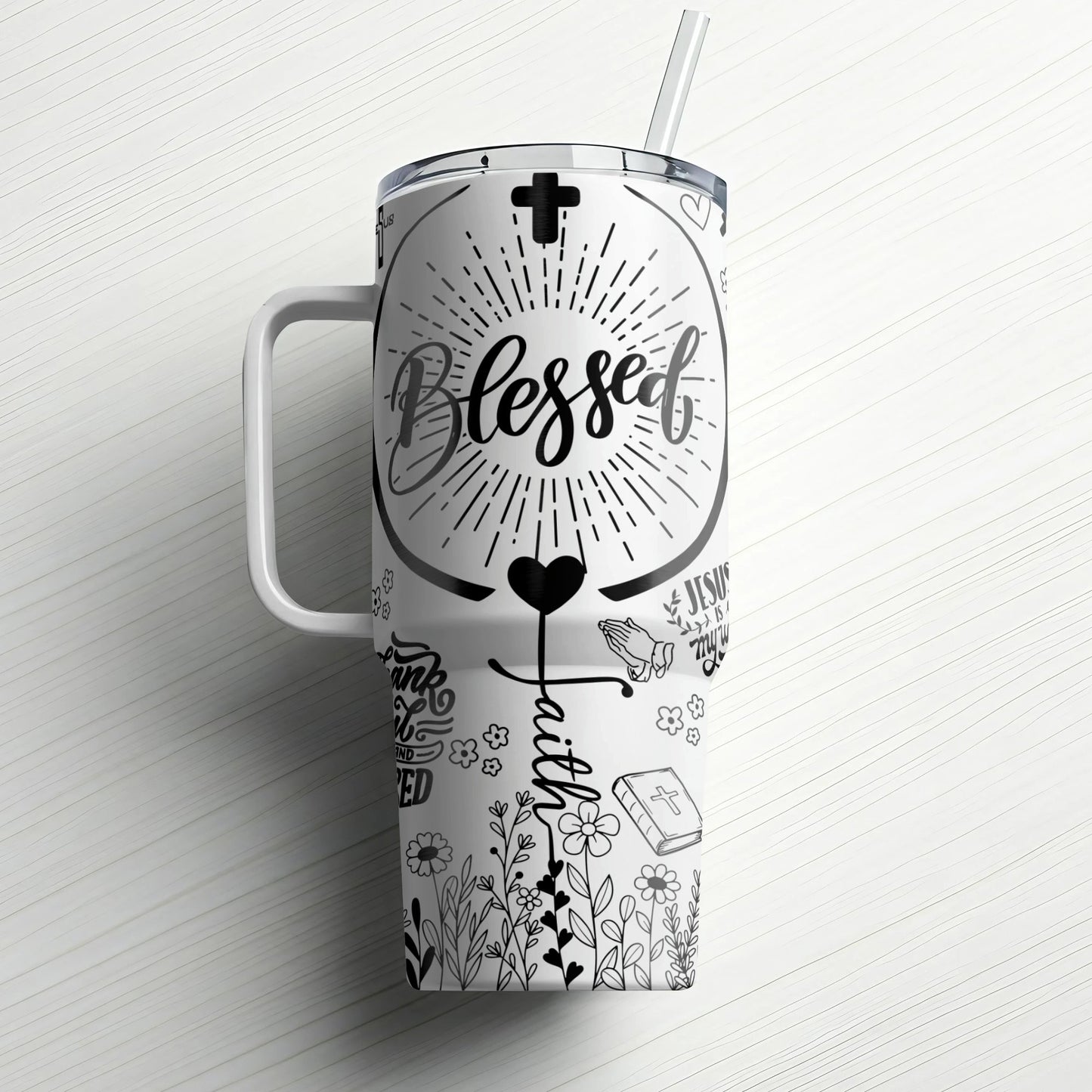 Blessed, Faith-Inspired Custom Laser Engraved |Stanley Tumbler