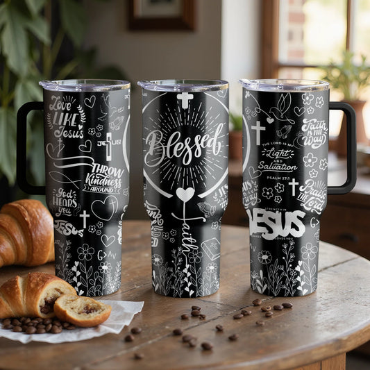 Blessed, Faith-Inspired Custom Laser Engraved |Stanley Tumbler