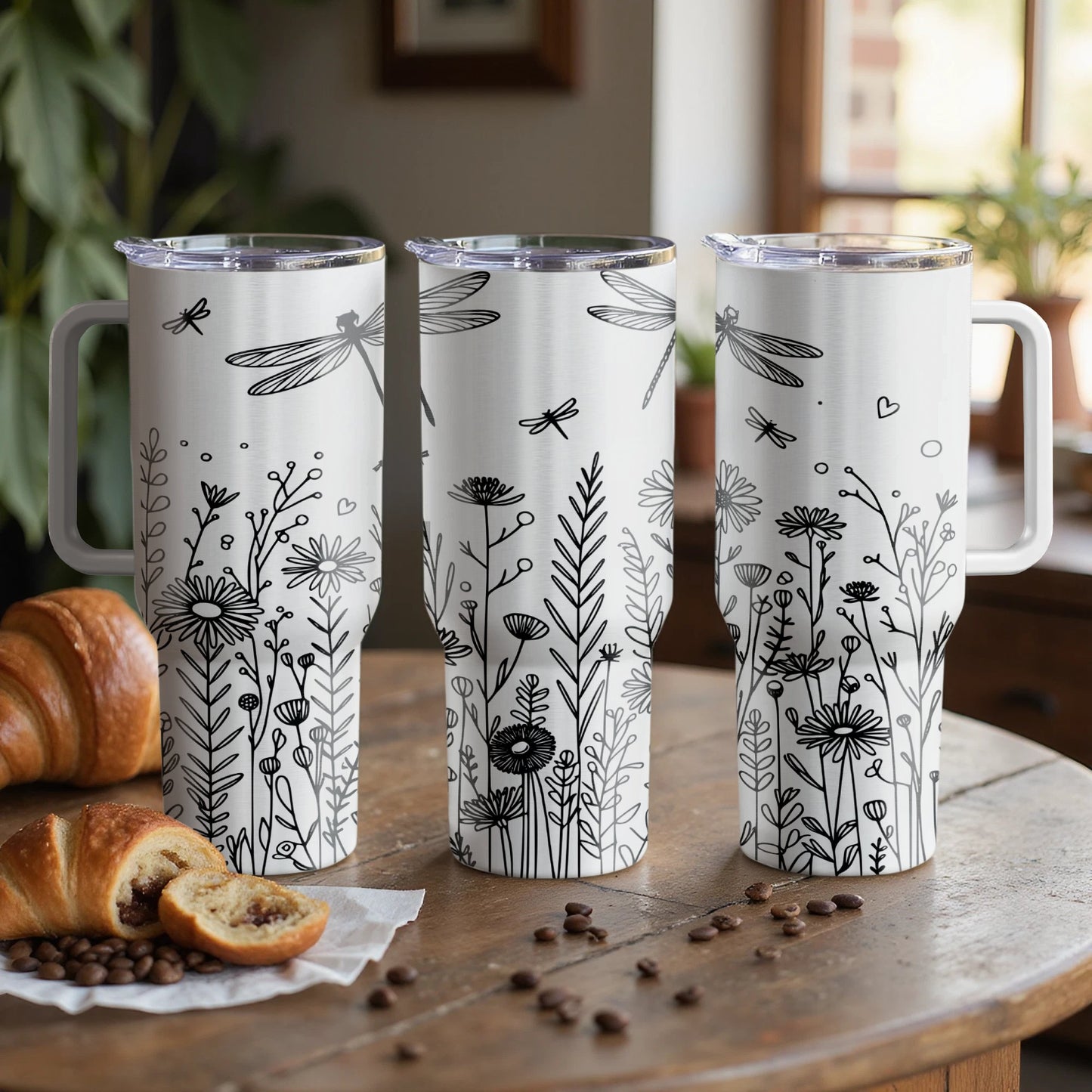 Floral Elegance| Custom Laser Engraved Tumbler