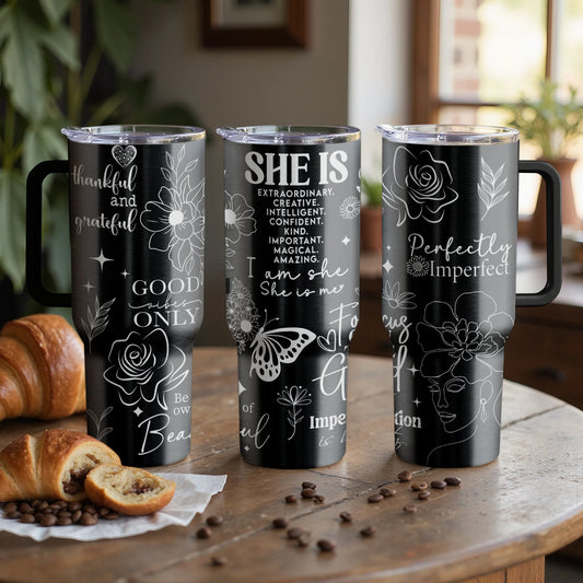 She Is Extraordinary|Custom Laser Engraved Tumbler