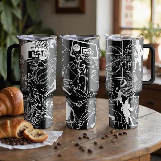 Basketball Custom Laser Engraved |Stanley Tumbler