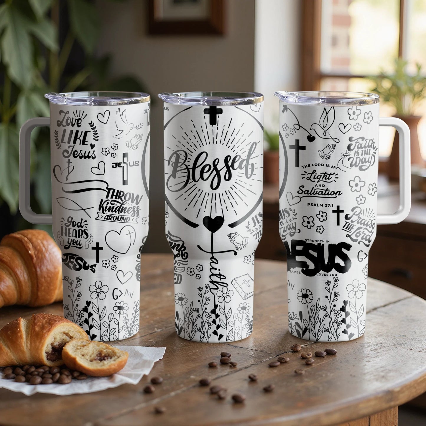 Blessed, Faith-Inspired Custom Laser Engraved |Stanley Tumbler
