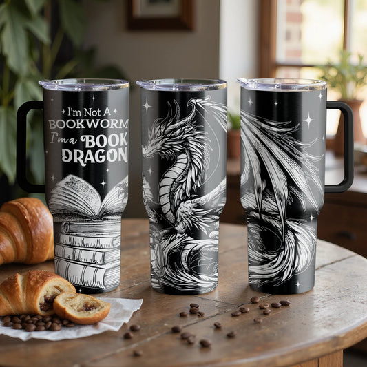 Book Dragon Custom Laser Engraved |Stanley Tumbler