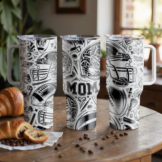 Football Mom Custom Laser Engraved |Stanley Tumbler