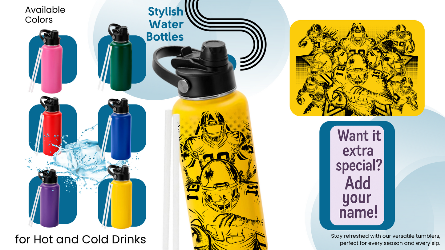 32oz Kids Water Bottle |  Football