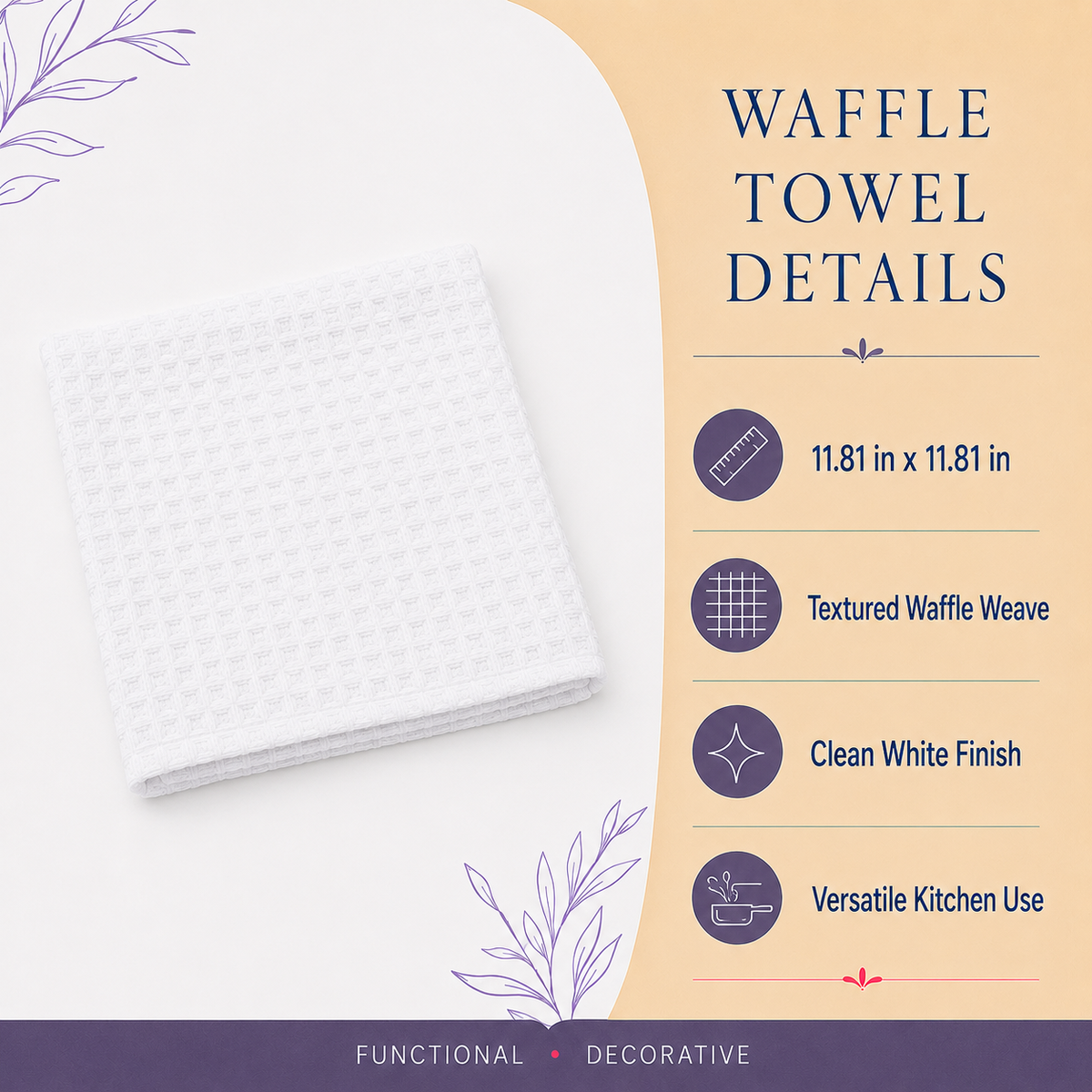 White waffle towel detail included in Copper House Coffee Basket