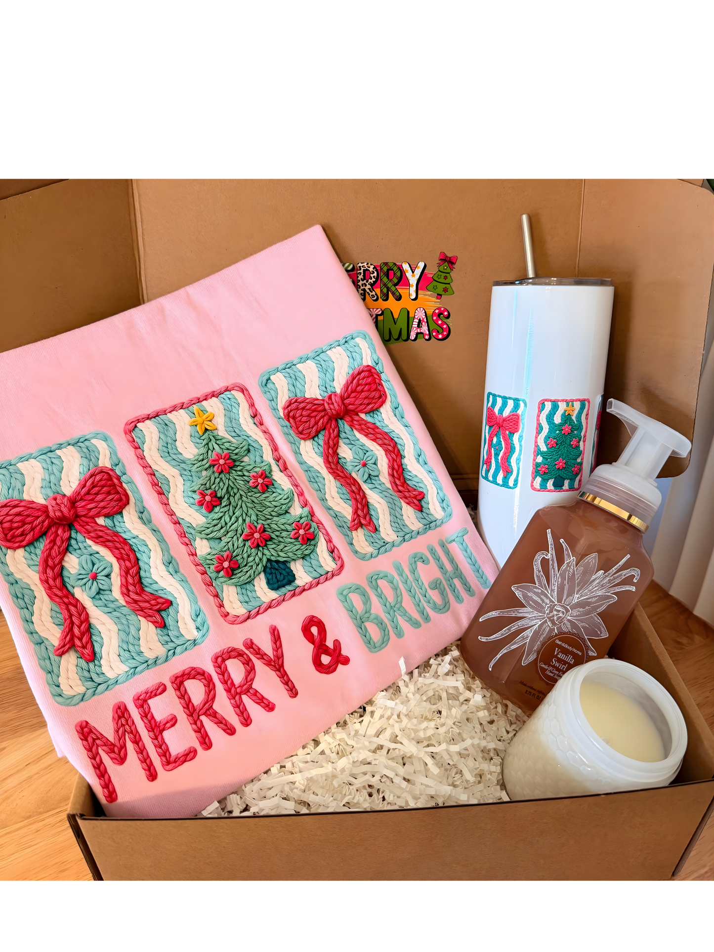 🎄 Merry & Bright Holiday Gift Box – Yarn Crochet Christmas Gift Set | Kintoir