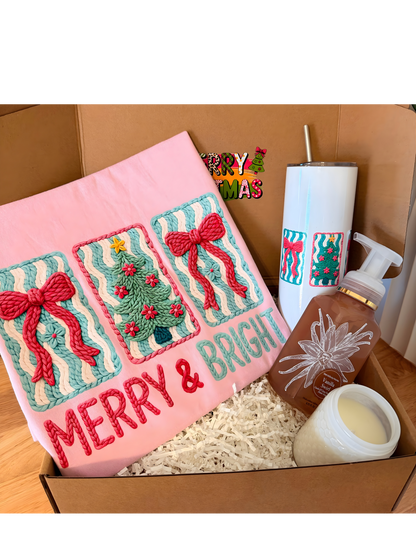 🎄 Merry & Bright Holiday Gift Box – Yarn Crochet Christmas Gift Set | Kintoir