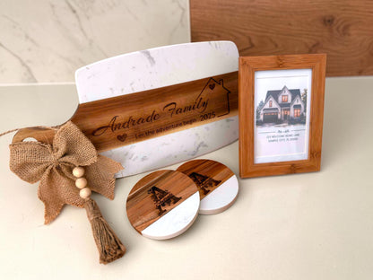 Framed new home keepsake print included in personalized Realtor closing gift