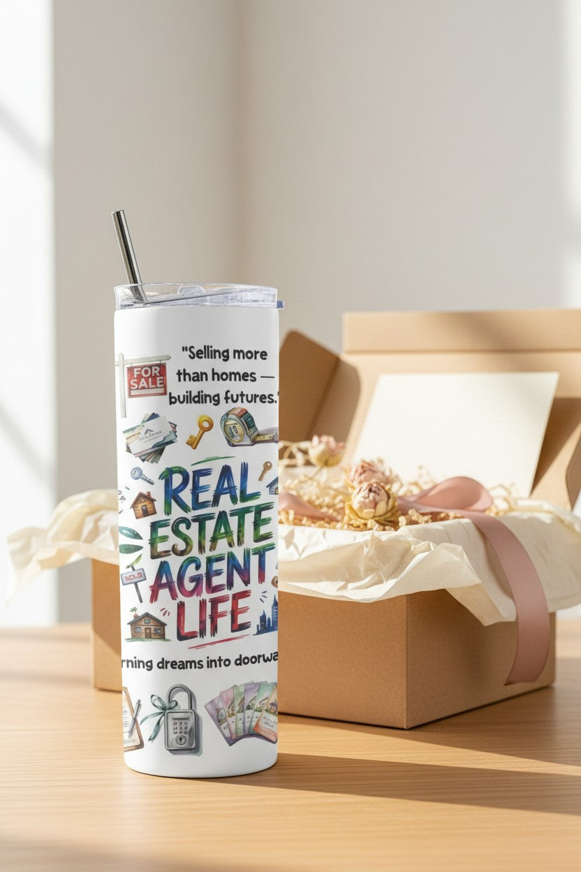 Real Estate Agent Life Realtor tumbler styled for office and everyday use | Kintoir