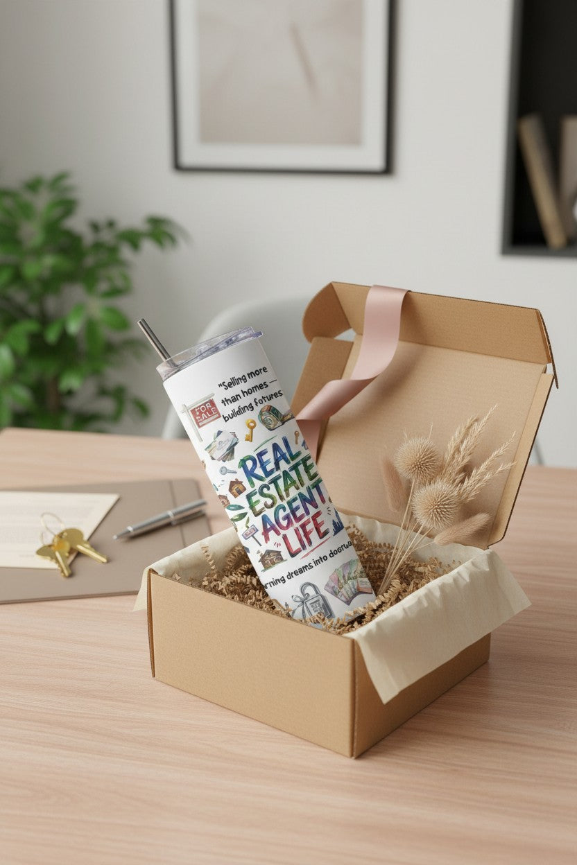 Real Estate Agent Life tumbler design featuring Selling More Than Homes Building Futures message | Kintoir