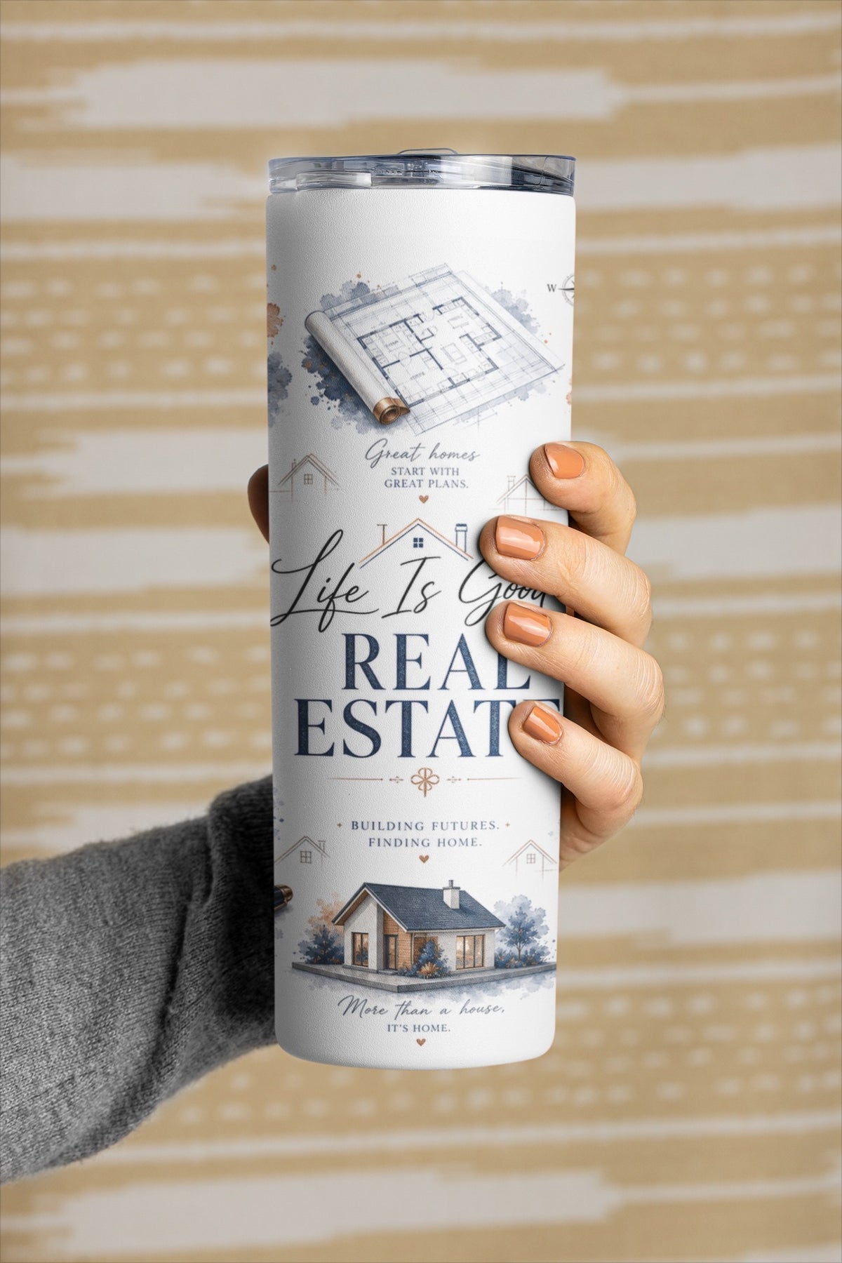 Luxury Real Estate 20 oz tumbler displayed as a professional Realtor gift | Kintoir