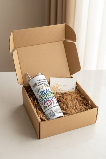 Ready-to-gift Real Estate Agent Life stainless steel tumbler in gift presentation | Kintoir