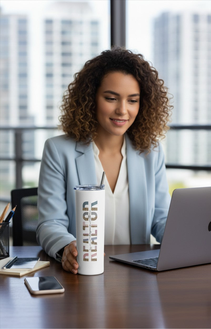 Personalized Realtor tumbler lifestyle photo for real estate agent appreciation gift | Kintoir