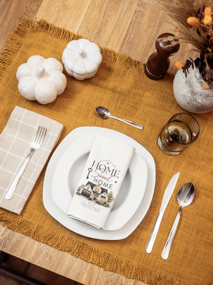 Personalized house portrait kitchen towel styled with new home gift and closing gift details | Kintoir